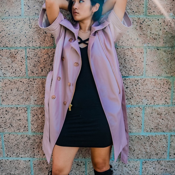 Allen Schwartz Laney Vegan Patent Leather Coat - Picture 3 of 4